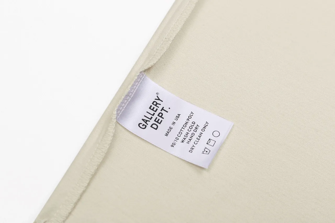 648#Gallery Dept New Classic Basic French Letters LOGO Basic Slogan Round Neck Short Sleeve T-Shirt Pure Cotton Tee Royal Blue Red Lake Blue Apricot Print Blue Apricot Print Black S～XL p90